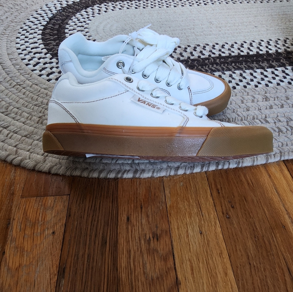 Vans White Denim Tie Up Sneakers - Picture 9 of 11